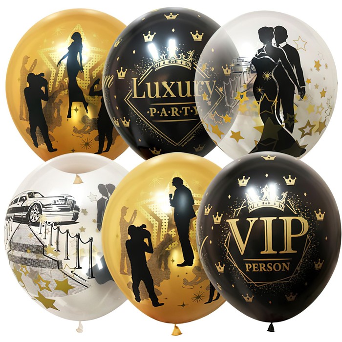 

Шар латексный 12" «VIP Party» ассорти, набор 25 шт., МИКС