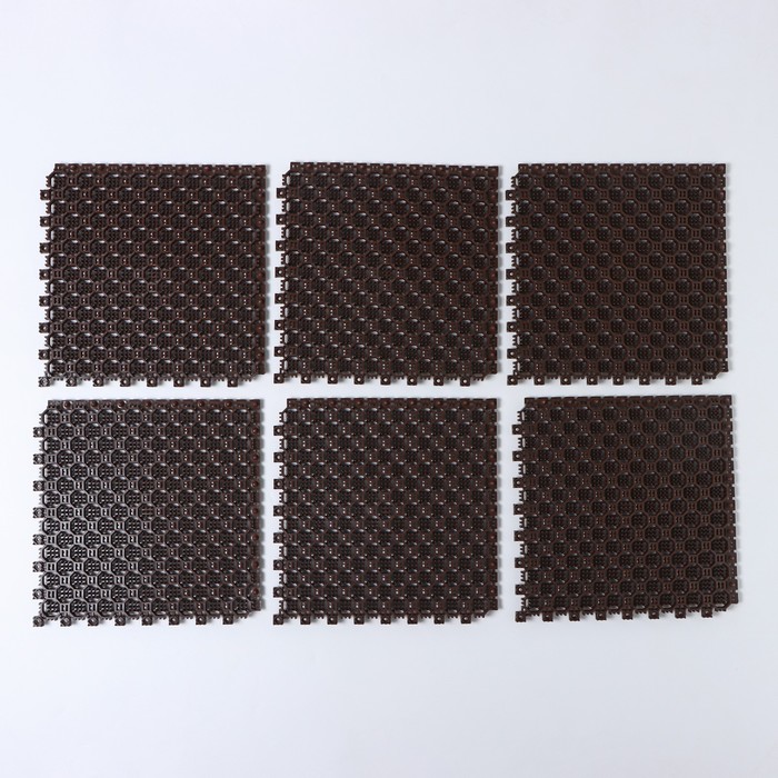 Напольное модульное покрытие Optima Duos, 25×25×1,6 см, 6 шт в упаковке, цвет коричневый