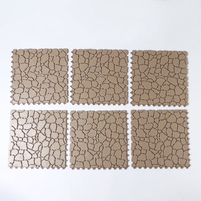 

Напольное модульное покрытие AQUA STONE, 34×34 см, 6 шт в упаковке, цвет бежевый