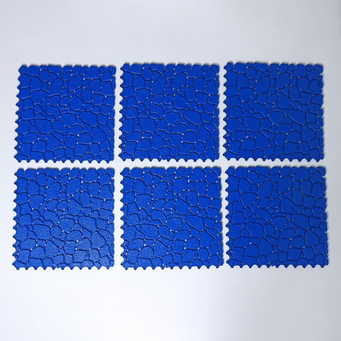 Напольное модульное покрытие AQUA STONE, 34×34 см, 6 шт в упаковке, цвет синий