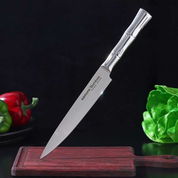 цена Нож кухонный Samura Bamboo, лезвие 20 см, универсальный