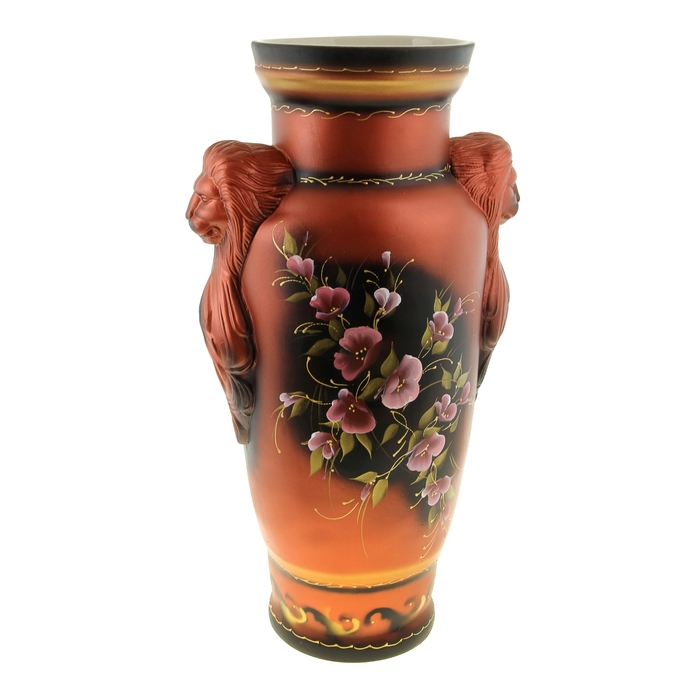 Ваза напольная "Дора" цветы, рыжая