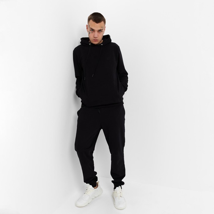 

Костюм мужской (толстовка/брюки), цвет чёрный, размер 48 (L)