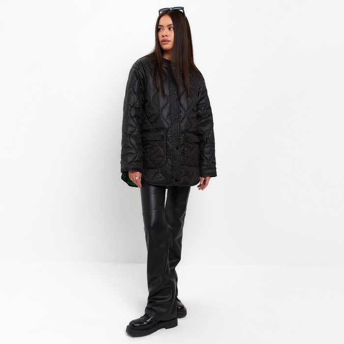 Куртка стеганая MIST Oversize размер 42, цвет чёрный