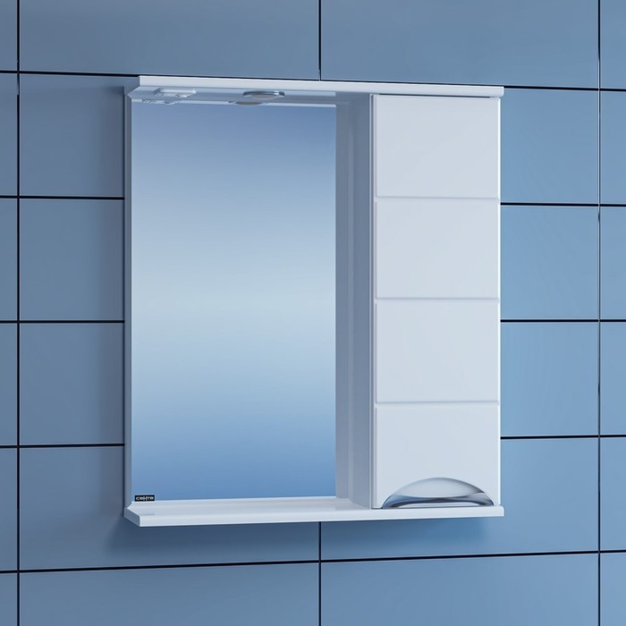 Зеркало-шкаф СаНта «Родос-600», с подсветкой, правое