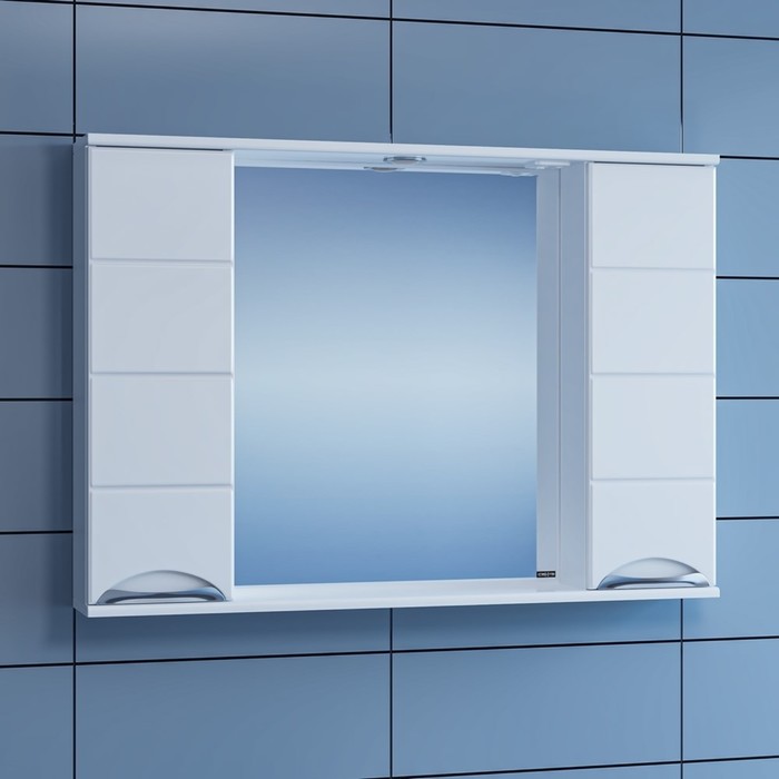 Зеркало-шкаф СаНта «Родос-100», с подсветкой шкаф подвесной белый глянец санта родос 406003
