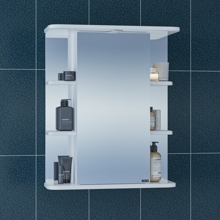 Зеркало-шкаф СаНта «Герда-600», с подсветкой, фацет зеркало шкаф санта стандарт 50 фацет свет