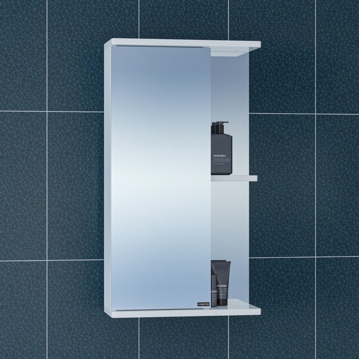 Зеркало-шкаф СаНта «Ника-400», фацет, левое зеркало шкаф санта стандарт 50 фацет свет