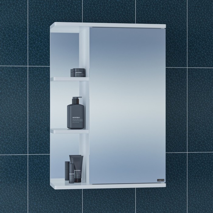 Зеркало-шкаф СаНта «Ника-500», фацет, правое зеркало шкаф санта стандарт 50 фацет свет