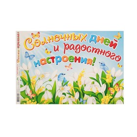 Гирлянда с плакатом "Весна пришла!" подснежник, длина 130 см, А3