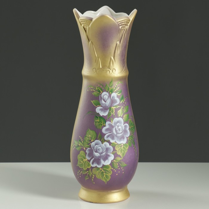 Ваза напольная "Виктория" художественная роспись, акрил, сиреневая