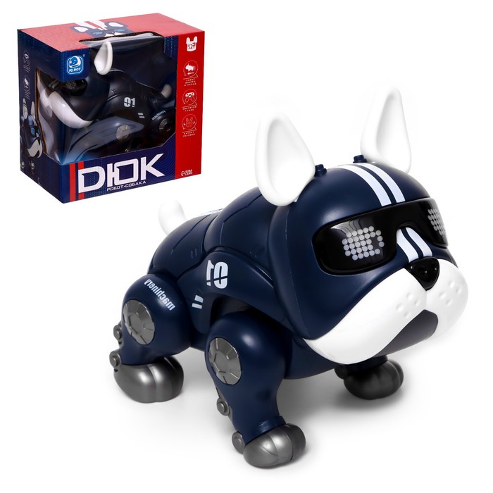 Робот собака «Дюк» IQ BOT, интерактивный: световые и звуковые эффекты, на батарейках, синий робот собака дюк iq bot интерактивный световые и звуковые эффекты на батарейках синий