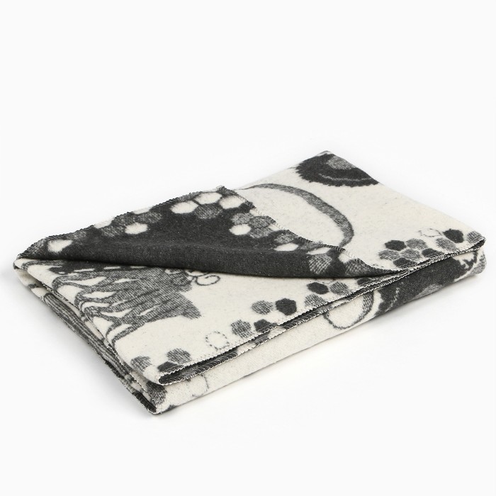 Одеяло байковое Панда 100х140см, цвет серый 400г/м 100% хлопок