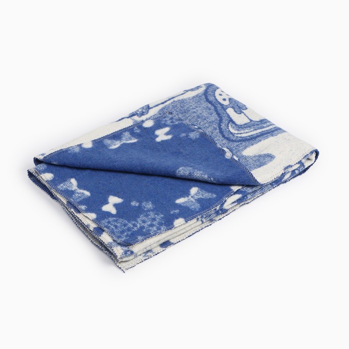 Одеяло байковое Мышки 100х140см, цвет синий 400г/м хл100%