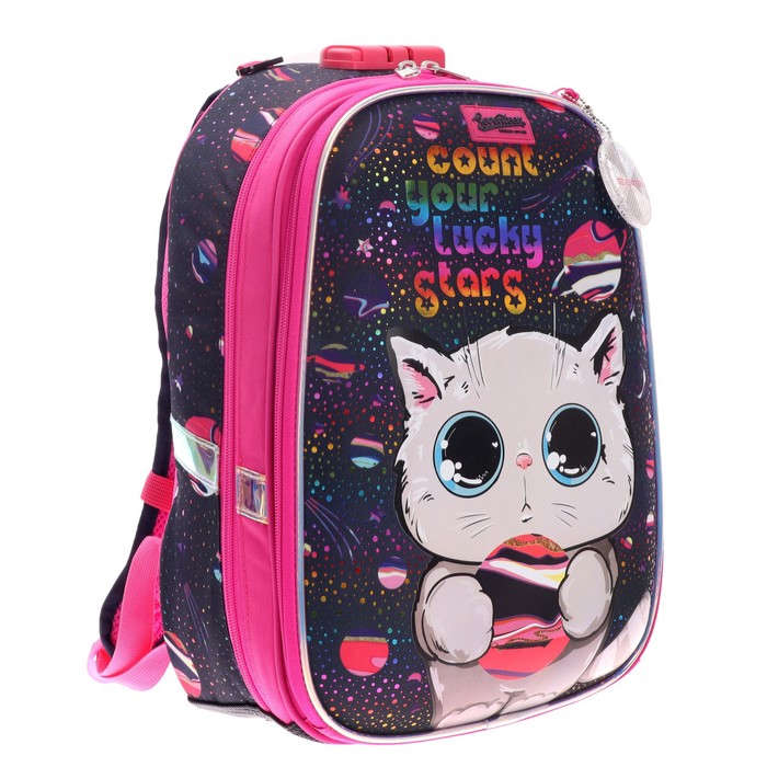 Рюкзак каркасный Seventeen 39 х 28 х 15 "Кот с планетой", с кодовым замоком 9517237