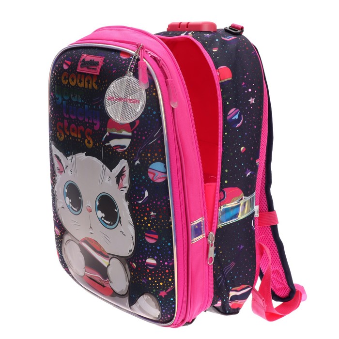 Рюкзак каркасный Seventeen 39 х 28 х 15 "Кот с планетой", с кодовым замоком 9517237