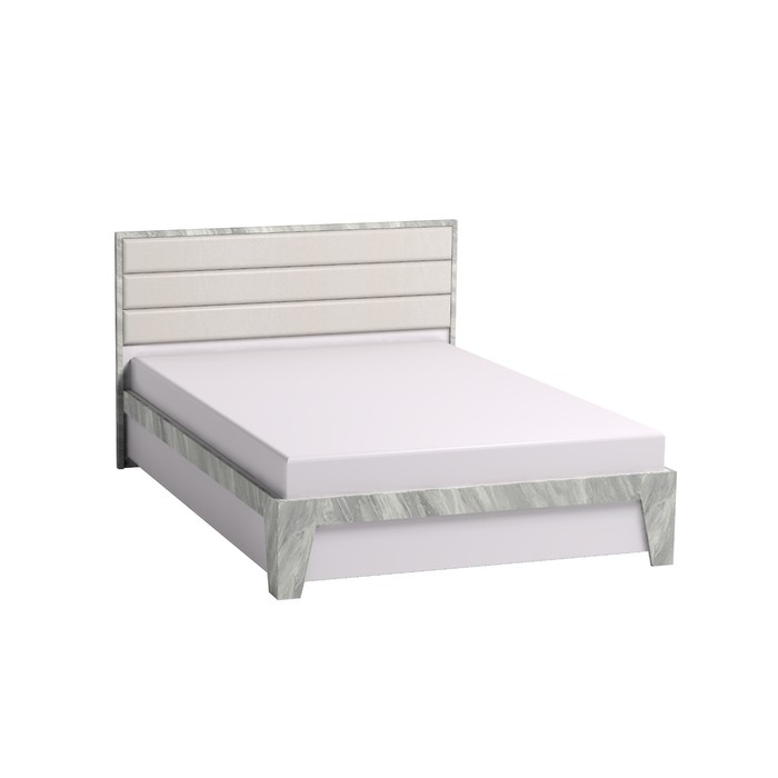 Кровать Люкс «Айрис 308», 1400 × 2000 мм, без основания, цвет белый / статуарио