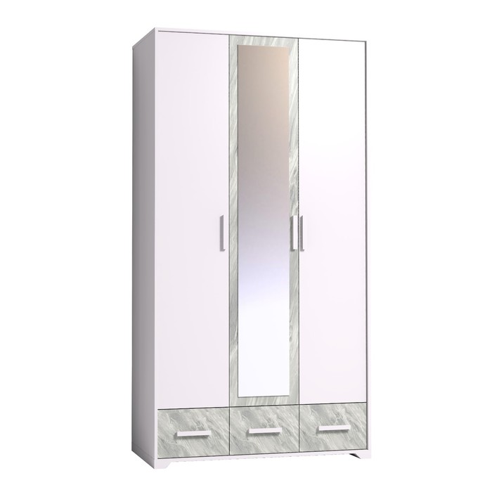 Шкаф для одежды и белья «Айрис 444», 1194 × 596 × 2285 мм, цвет белый / статуарио шкаф для одежды и белья айрис 444 белый