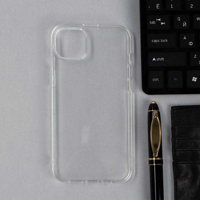 Чехол Krutoff, для iPhone 14 Plus, силиконовый, прозрачный чехол krutoff для iphone 14 силиконовый прозрачный