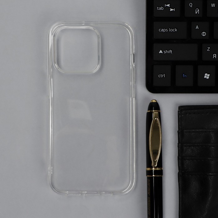 Чехол Krutoff, для iPhone 14 Pro, силиконовый, прозрачный