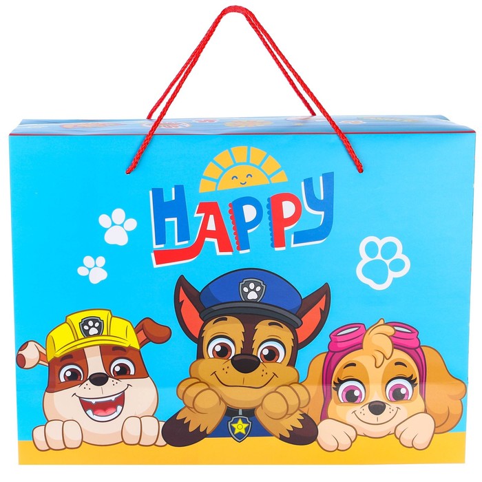 Пакет-коробка, "Happy", Щенячий патруль, 40х30х15 см