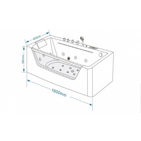 

Ванна акриловая GROSSMAN GR-16085, гидромассаж, 85х160 см, сифон, белый