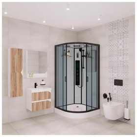 

Душевая кабина NG-6901-01G BLACK, 90х90х210 см, поддон 16 см, стекло тонированное