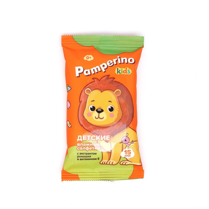 Влажные салфетки Pamperino Kids детские с ромашкой и витамином Е mix, 15 шт