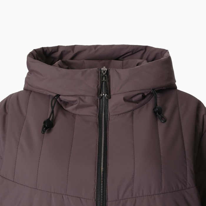Куртка женская демисезонная, цвет коричневый, размер 62