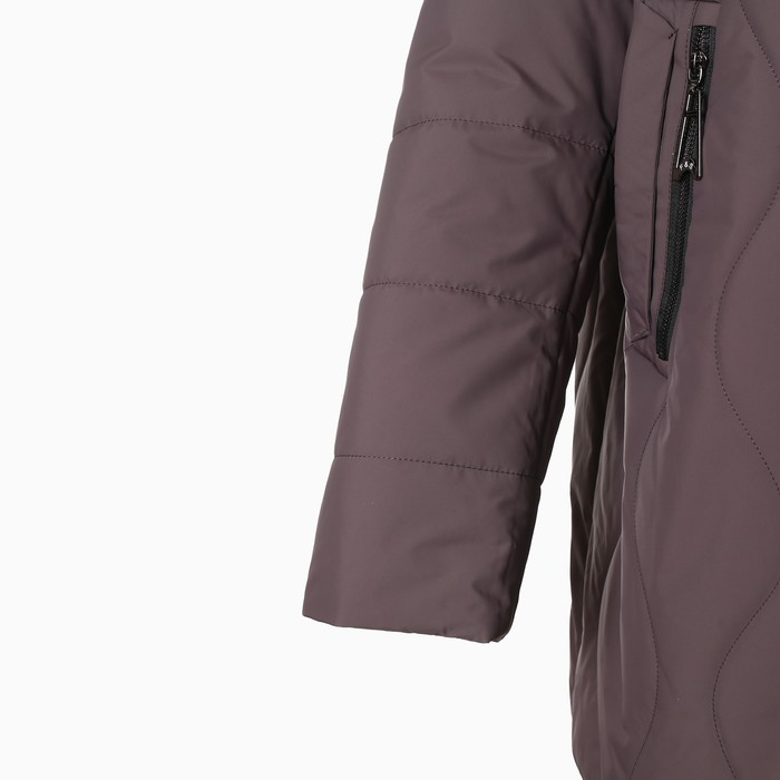 Куртка женская демисезонная, цвет коричневый, размер 62