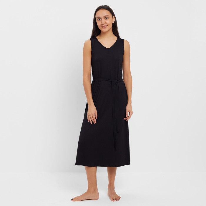 Сорочка женская (миди) MINAKU: Home collection цвет чёрный, размер 44