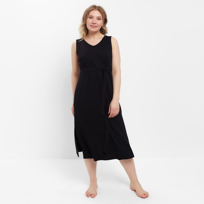 Сорочка женская (миди) MINAKU: Home collection цвет чёрный, размер 52