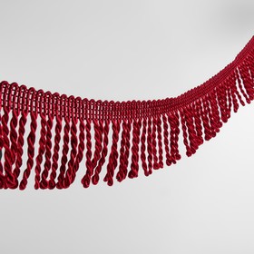 Тесьма декоративная «Бахрома кручёная», 6,5 см, 20 ± 0,5 м, цвет бордовый