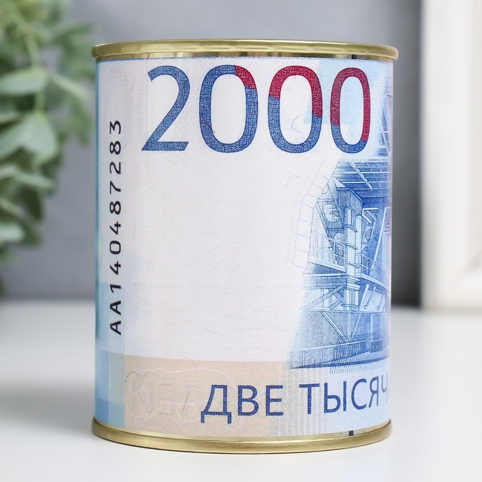 копилка банка металл билет государственного банка пять рублей Копилка-банка металл Две Тысячи рублей