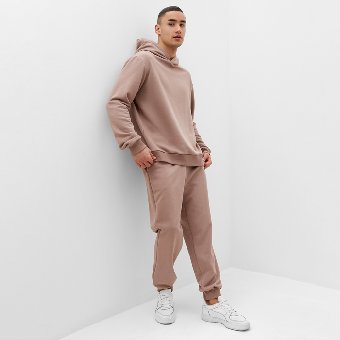 фото Брюки мужские спортивные minaku цвет темно-бежевый, р-р 58