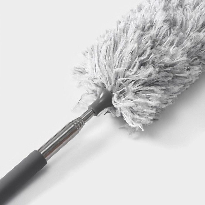 Щётка для удаления пыли Raccoon, телескопическая ручка 30-80 см, насадка из микрофибры 17 см