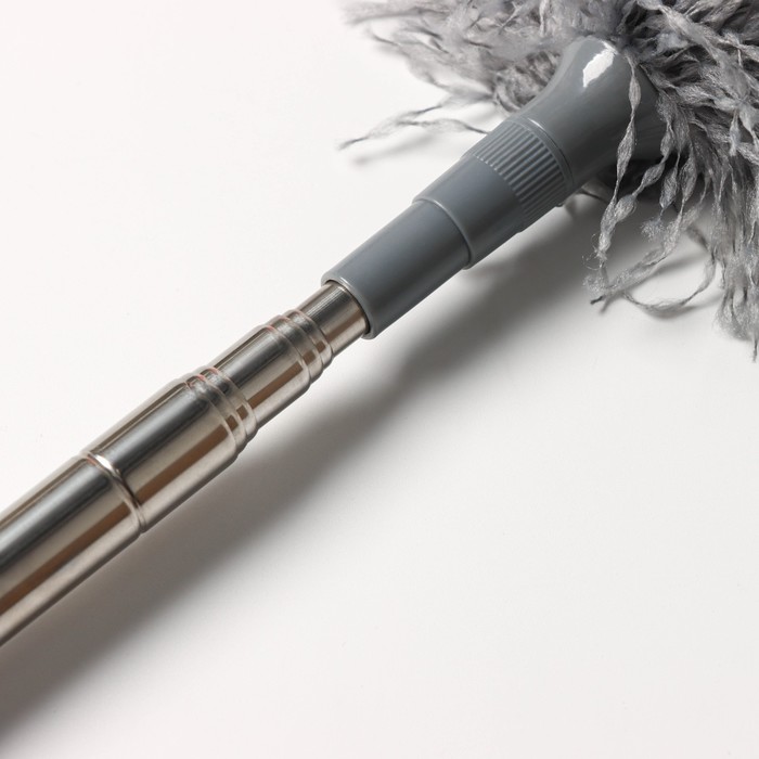 Щётка для удаления пыли Raccoon, плоская насадка 40×7,5 см, пушистая насадка 41×13 см, телескопическая ручка 210 см