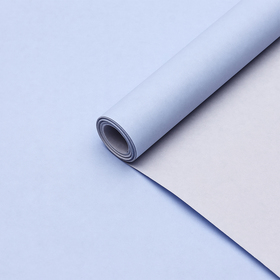 Бумага упаковочная крафт, двухстороняя .постельно-серый/голубой, 0.68 х10 м, 70 гр/м²