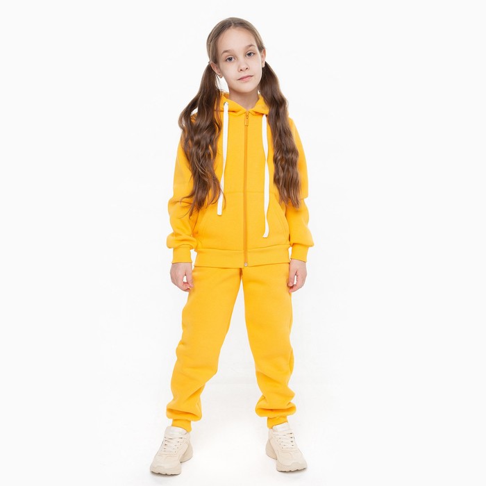 Костюм для девочки (джемпер/брюки), цвет жёлтый, рост 152 см