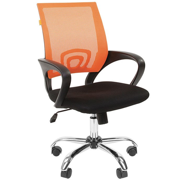 Кресло офисное Chairman 696 TW хром, оранжевое офисное кресло chairman 699 tw серый без подлокотника
