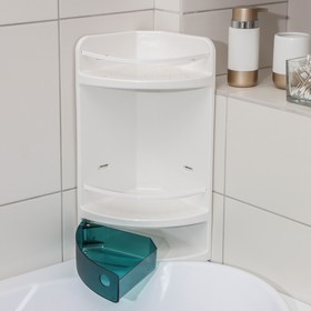 Полка для ванной угловая, 19×19×46,5 см, цвет зелёный от Сима-ленд