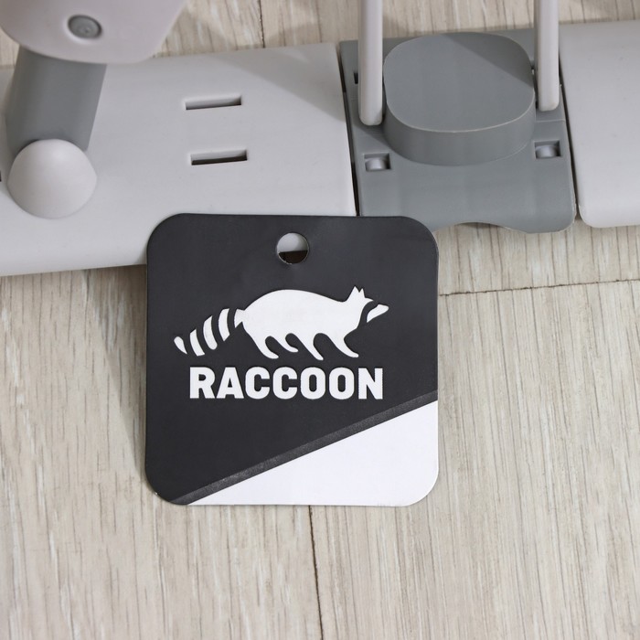 Швабра для мытья пола со складным отжимом Raccoon, насадка ПВА 28×6 см, стальной 3-х секционный черенок 130 см