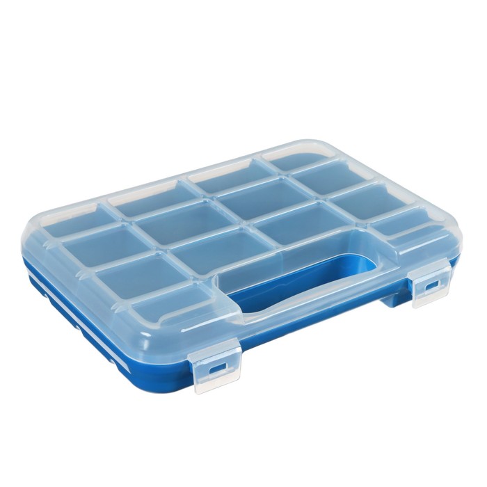 Коробка для рыболовных мелочей К-14, пластмасса, 23.5 х 16 х 4.5 см, синяя