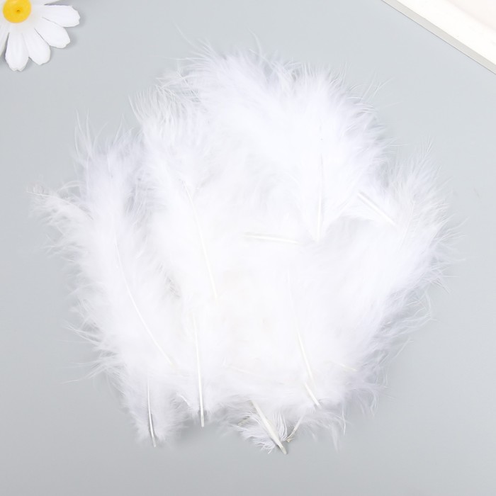 Набор перьев для творчества 30 шт (14-17 см), белый