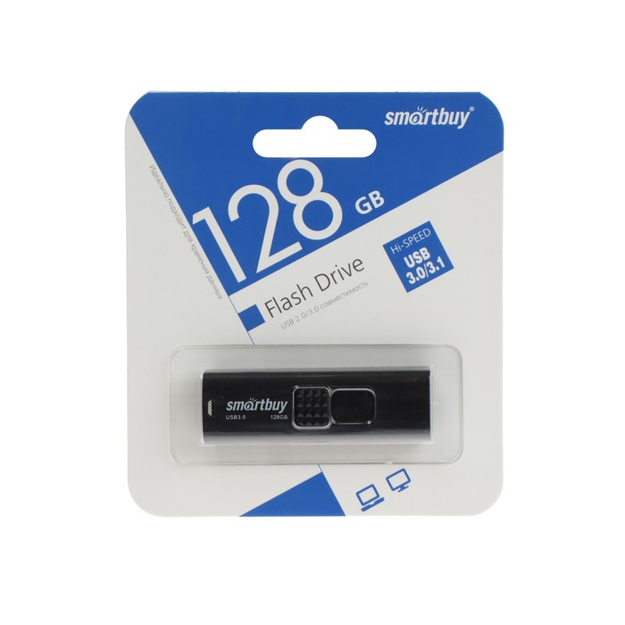 

Флешка SmartBuy Fashion Black, 128 Гб, USB3.0, чт до 140 Мб/с, зап до 40 Мб/с, черная