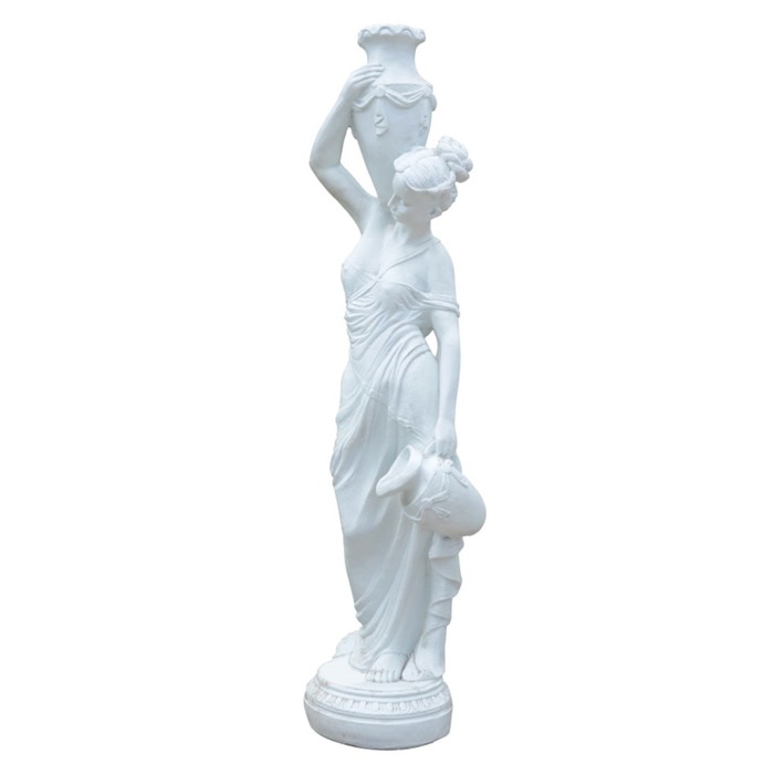 Садовая фигура Девушка с кувшинами белая, 35х35х140см
