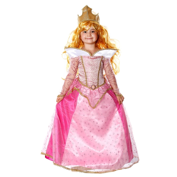 Детский карнавальный костюм "Принцесса Аврора", текстиль, р-р 32, рост 122 см