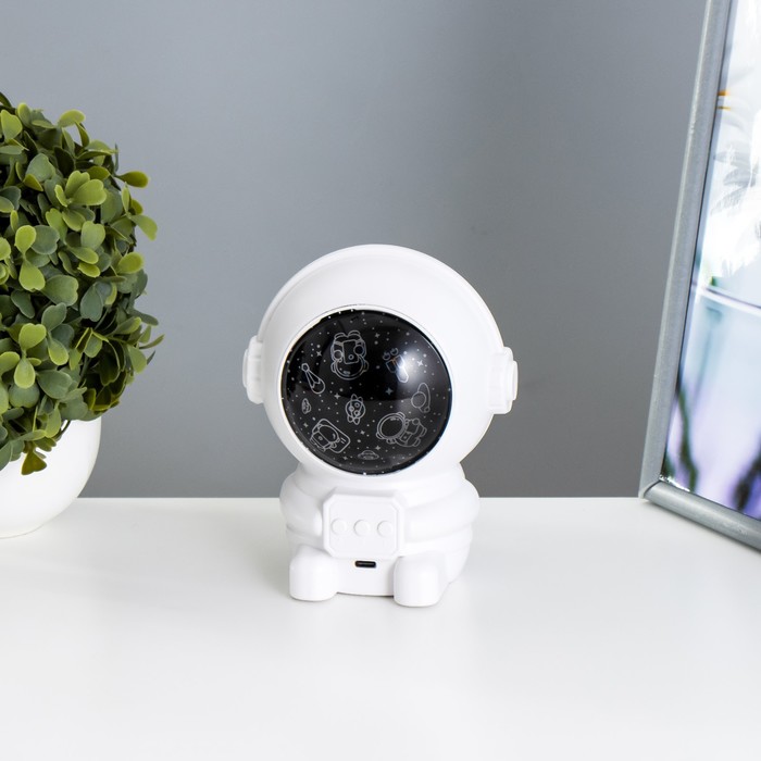 Ночник-проектор "Космонавт" LED 3Вт USB белый 9,5х11х13 см 9337311