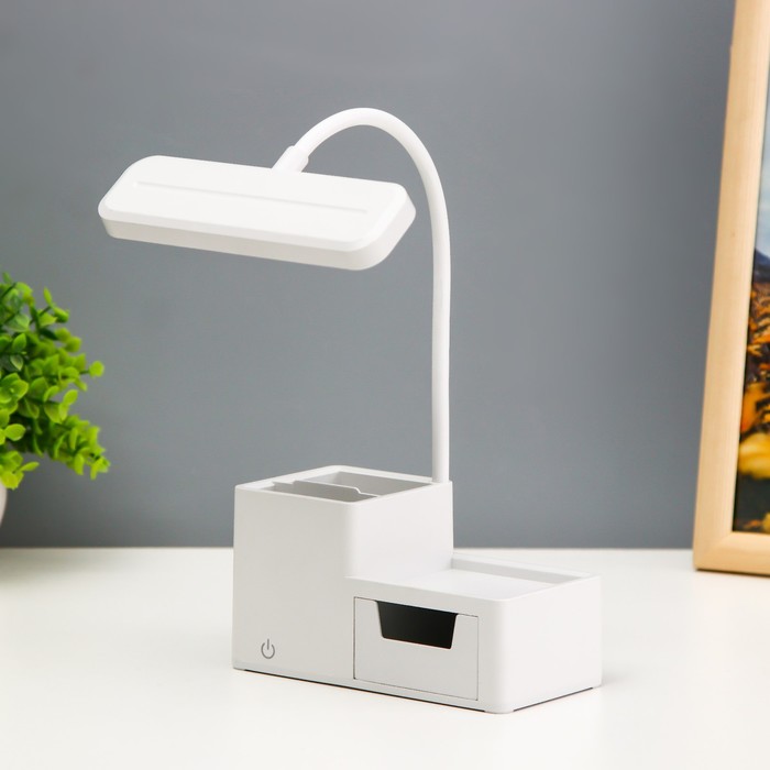 

Настольная лампа "Экстра" LED 3Вт USB АКБ белый 16x11x30 см RISALUX