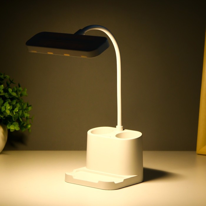 Настольная лампа сенсорная  "Артес" LED 5Вт USB АКБ белый 14х10х37 см